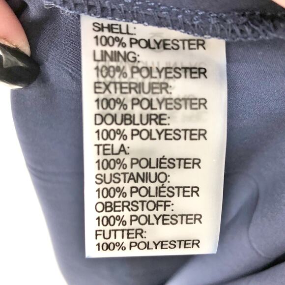 SHANI V-Neck Ruffle Georgette Flutter-Sleeve Gown Size 16 Navy Blue Chiffon NWT - Picture 13 of 13